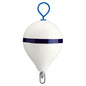 Polyform 17" CM Mooring Buoy w/Galvanized Iron - White Blue Stripe [CM-3 WHITE W/STRIP]