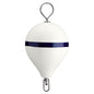 Polyform 17" CM Mooring Buoy w/SS Iron - White Blue Stripe [CM-3-SS WHT W/STR/SS]